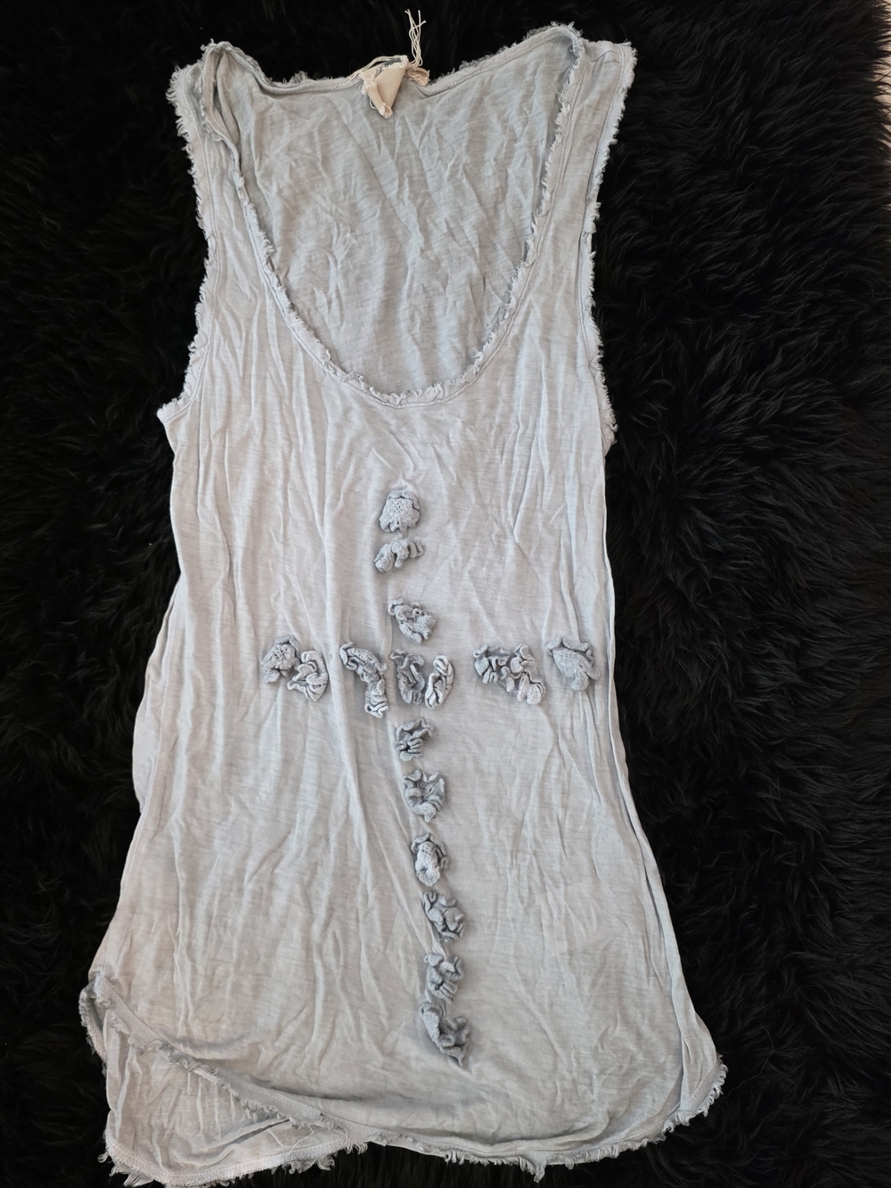 Boutique Distressed Cross Top